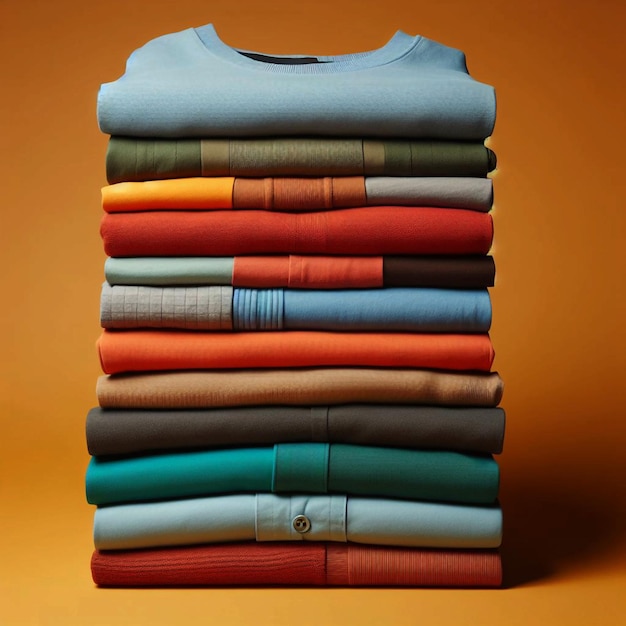 Photo a stack of colorful shirts with one that says  do not touch