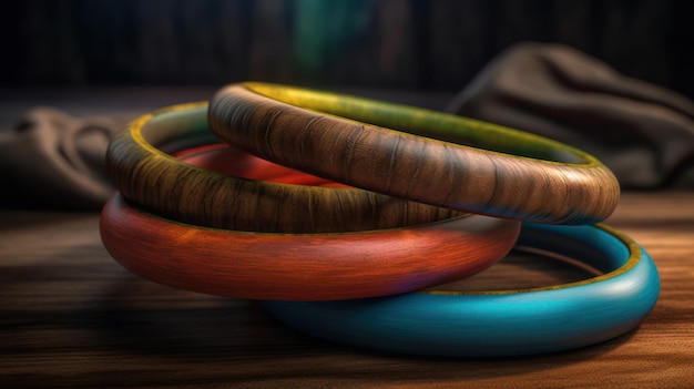 A stack of colorful wires on a table