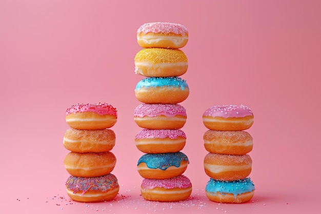 A stack of donuts sitting on top of each other