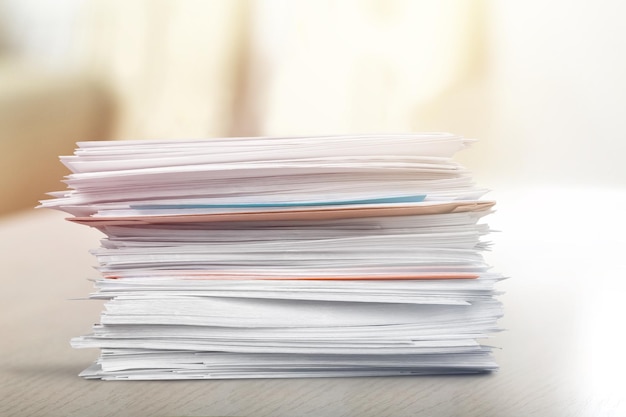 Stack of Envelopes , Files , Documents