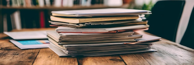 Stack of financial reports on a desk