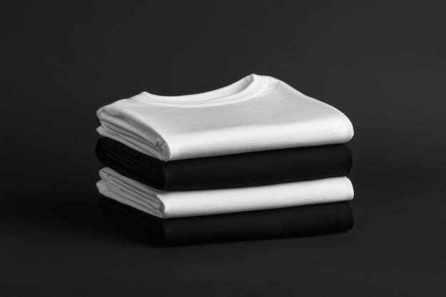 Photo stack of folded black tshirts