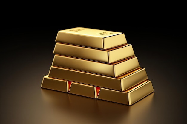 Stack of gold bars representing financial concept