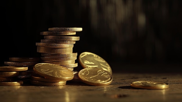 A stack of gold coins with the word euro on the top.