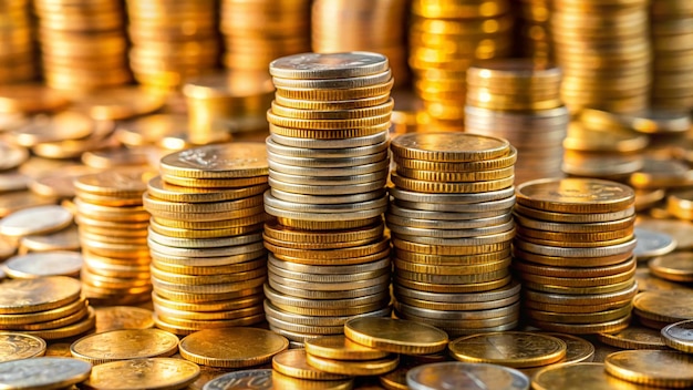 a stack of gold coins with the word gold on the top