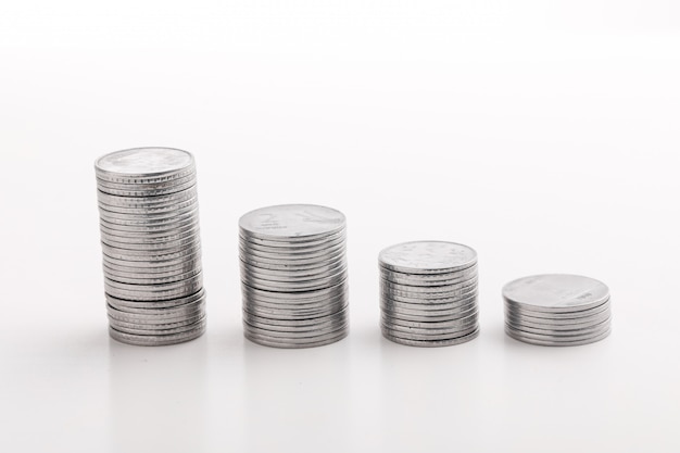 Photo stack of indian currency in coins