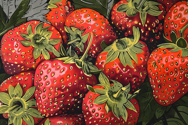 A stack of juicy strawberries on a table perfect for a food photograph