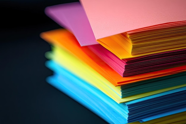 Stack of multicolored empty paper square stickers