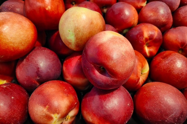 Photo stack of nectarines on a market stall