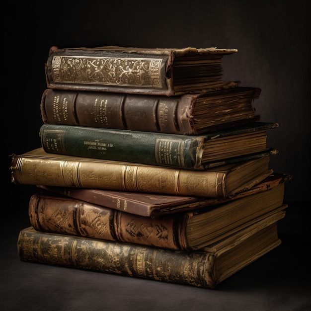 A stack of old books for book lovers