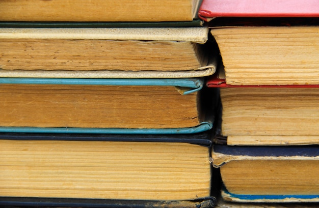 Stack of the old books. Books background