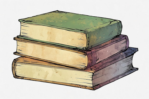 Photo stack of old books isolated on transparent background old literature png