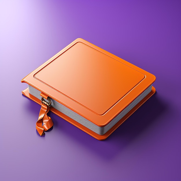 A stack of orange books with a strap