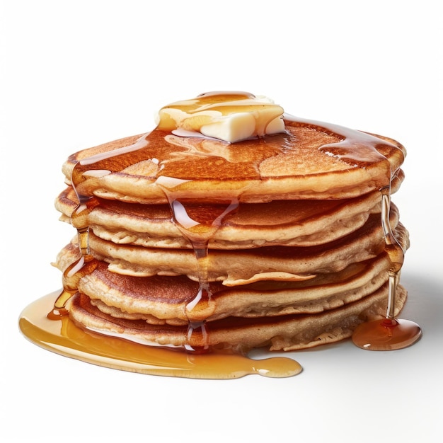 Stack of pancakes with honey