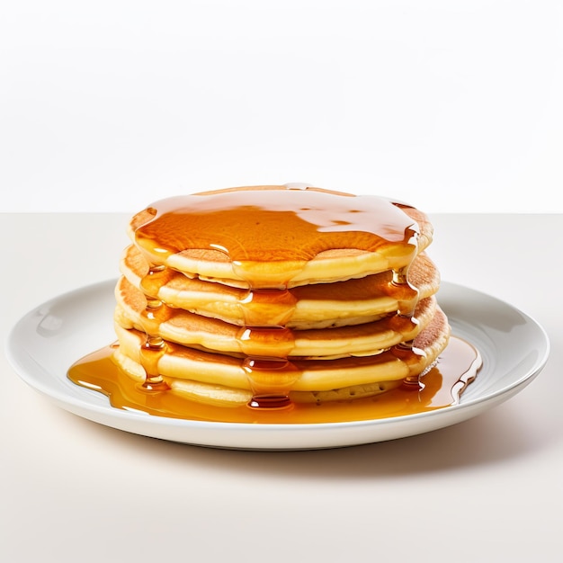 Photo a stack of pancakes with syrup on them