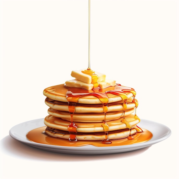 Photo a stack of pancakes with syrup on top of them