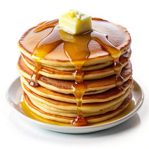 Photo a stack of pancakes with syrup on top of them