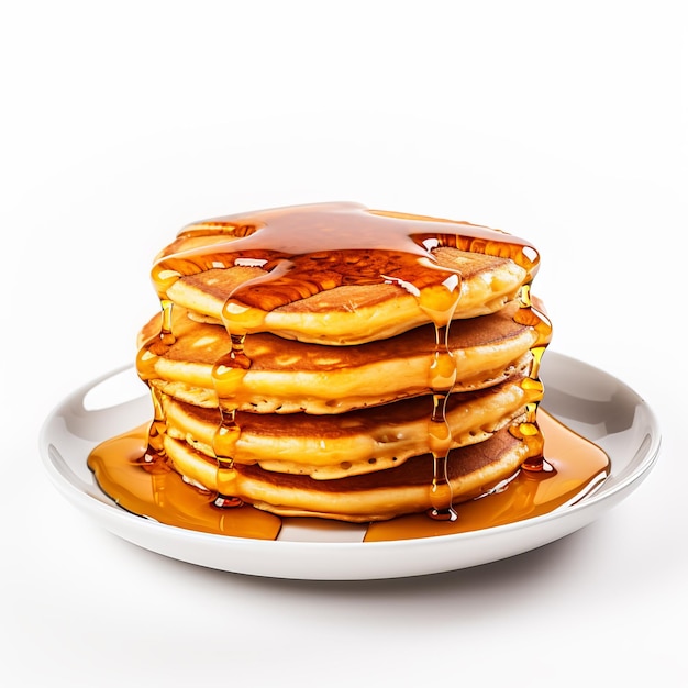 Photo a stack of pancakes with syrup on top of them