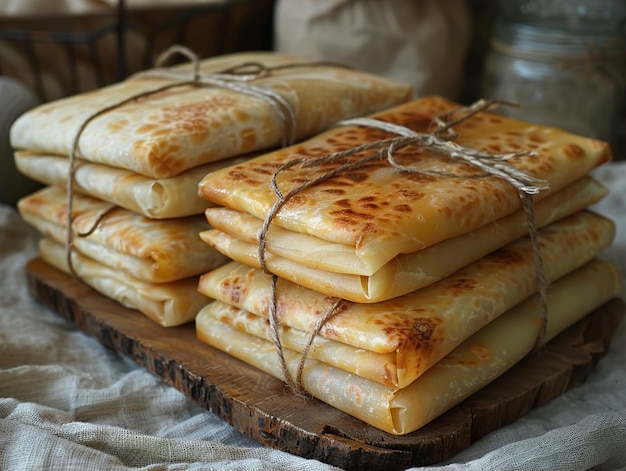 a stack of pies with the words  buns  on them