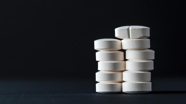 Photo a stack of pills that are stacked up