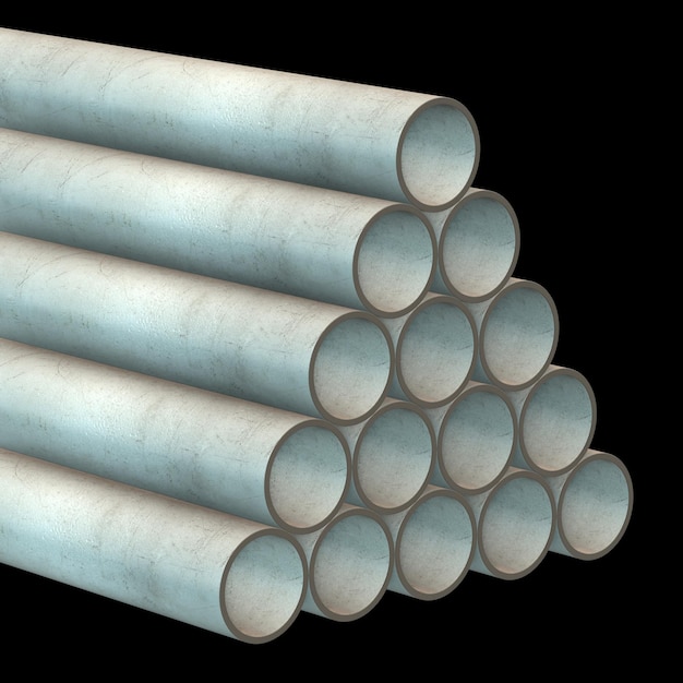 Stack of plastic pipes