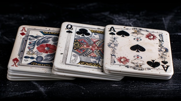 Photo stack of playing cards on a table