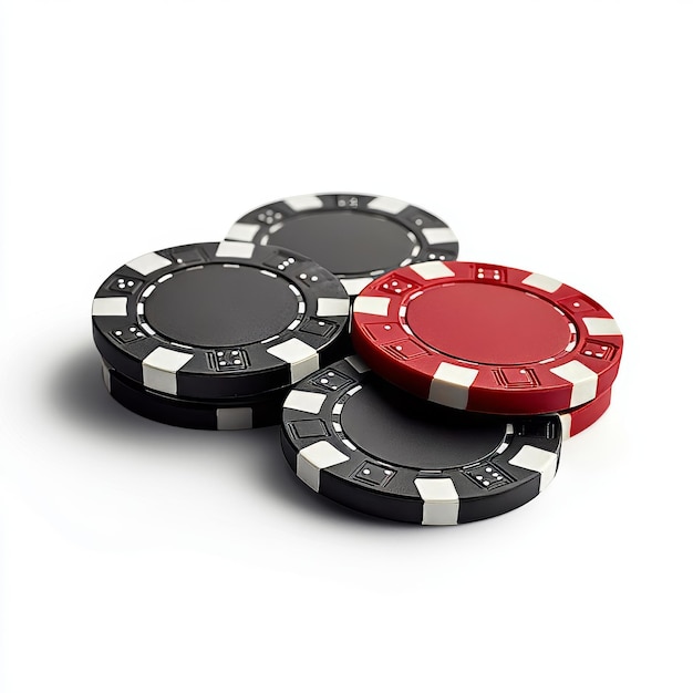 a stack of poker chips with one that says  the top