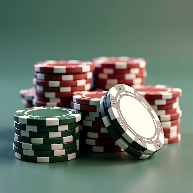 Photo a stack of poker chips with a watch on the top