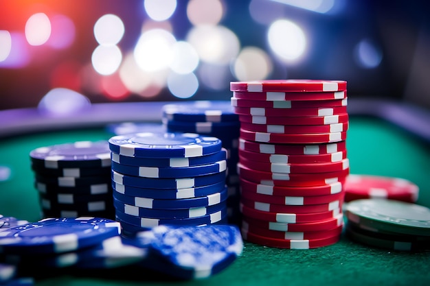 a stack of poker chips with the words  cards  on them