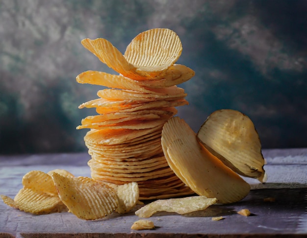 stack of potato chips