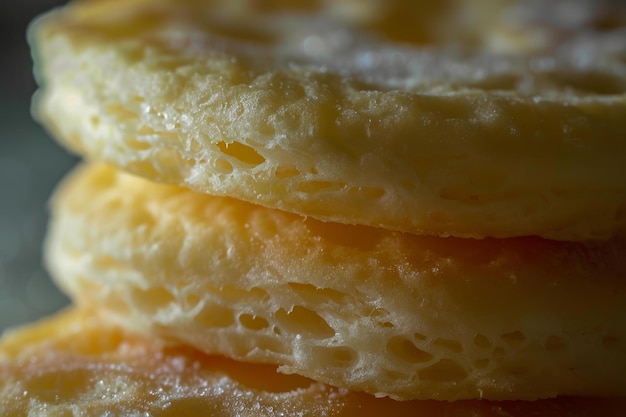 Photo stack of puff pastry showing texture and bubbles