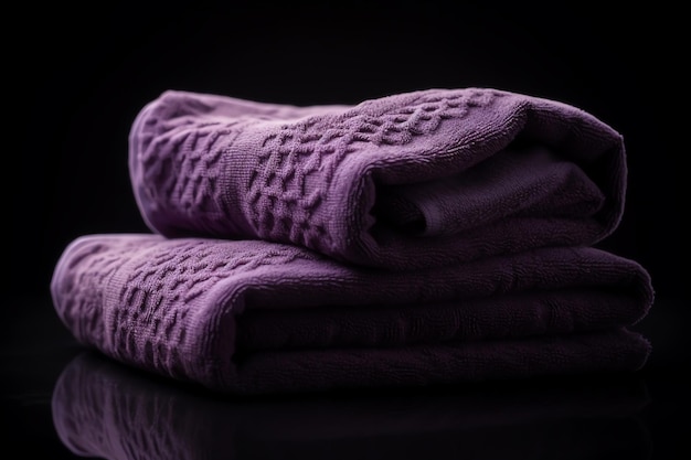 A stack of purple towels