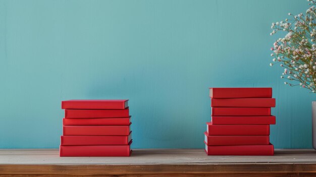 Photo a stack of red books stacked on top of each other