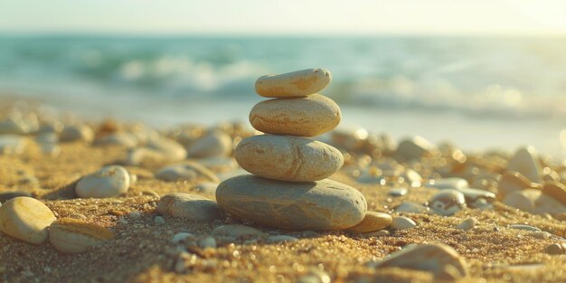 Stack of rocks on beach