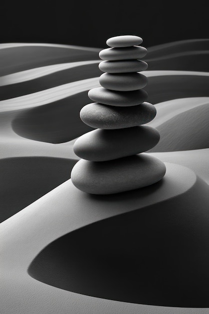 a stack of rocks with one that has a circle of the word  on it