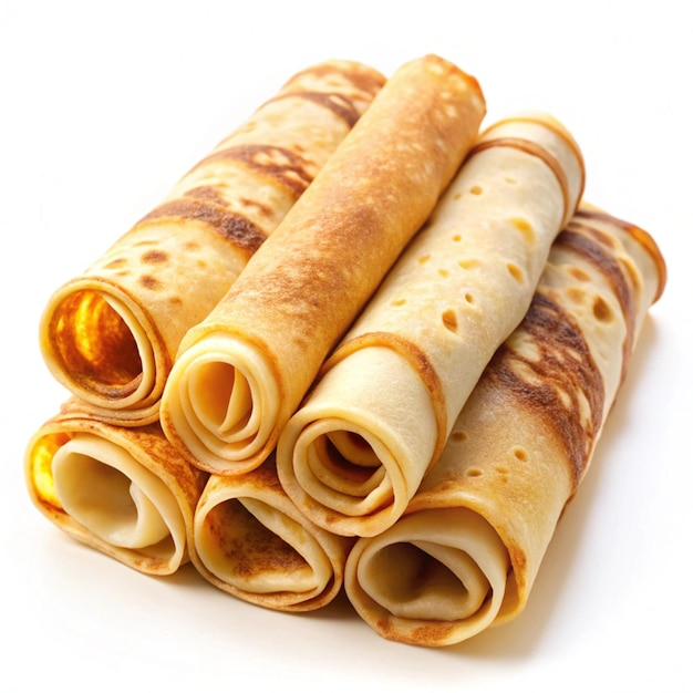 Photo a stack of rolls with the word  crepe  on the bottom