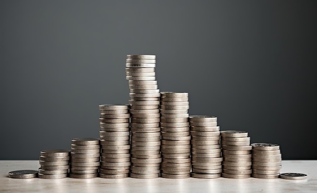 a stack of silver coins with the word euro on the top