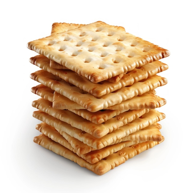 a stack of square cookies with a white background