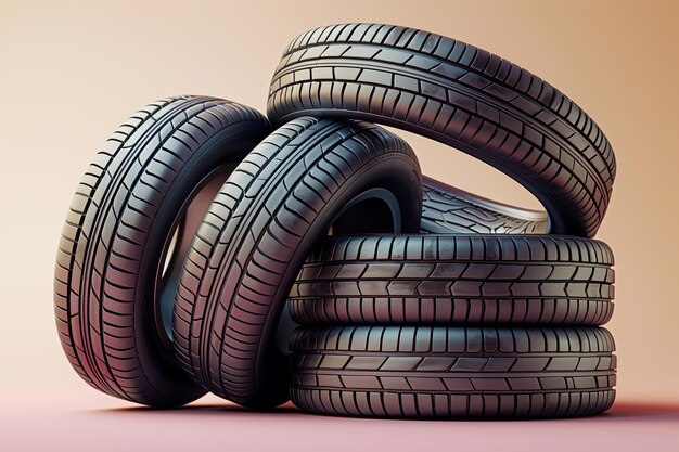 Photo a stack of tires with the word tires on them