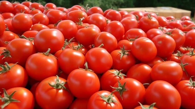 a stack of tomatoes