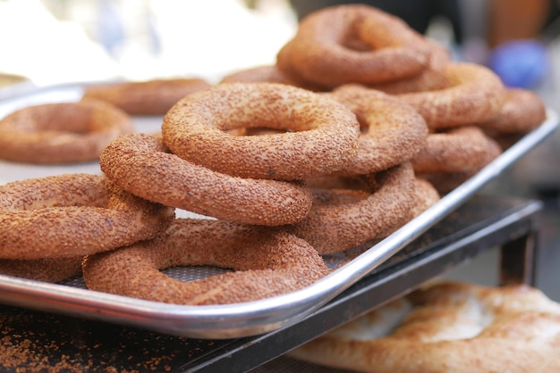 Stack of Turkish Bagel Simit