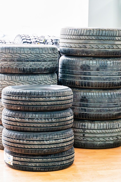 Photo stack of used tires