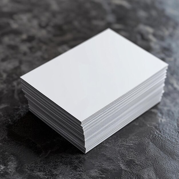 a stack of white paper with a white square on it