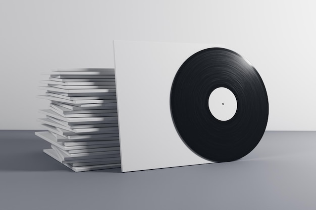 Stack of white vinyl covers