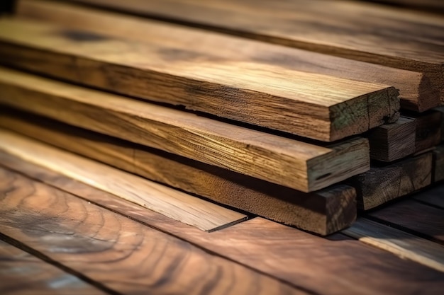 A stack of wood planks with the word wood on the bottom.