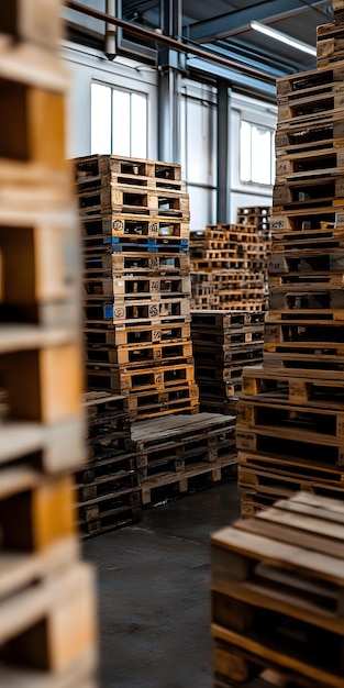 Photo a stack of wooden crates with one that says  wood