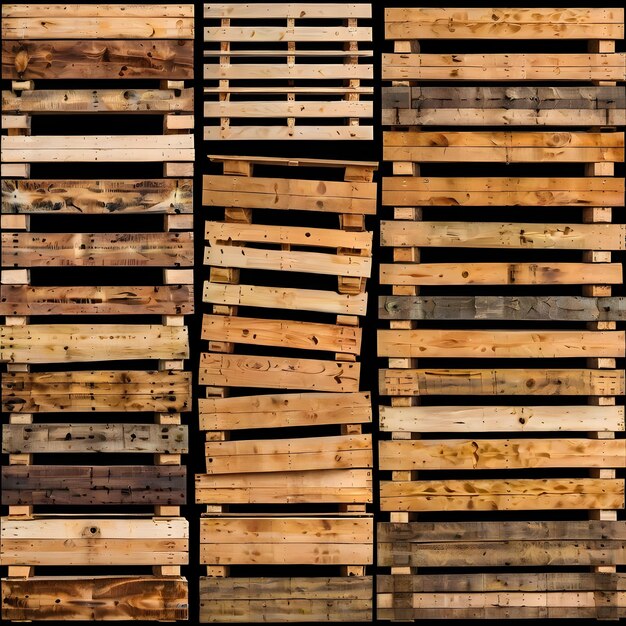 Photo a stack of wooden crates with the word  i  m on the bottom