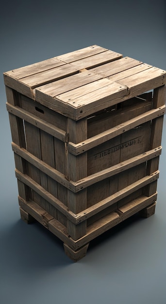 Photo a stack of wooden crates with the word quot the word quot on the side