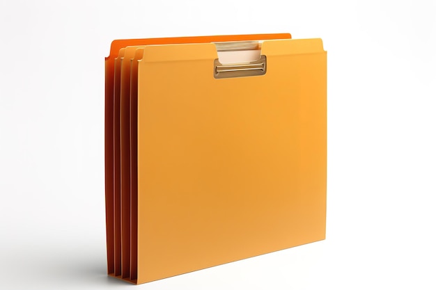 Photo a stack of yellow files ready for organizing documents on a clear png or white background