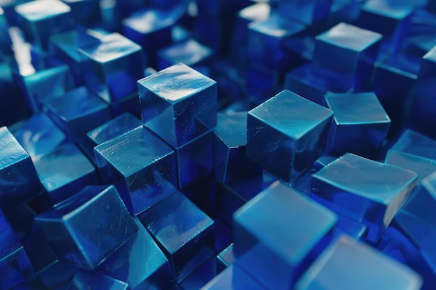 Stacked blue cube blocks